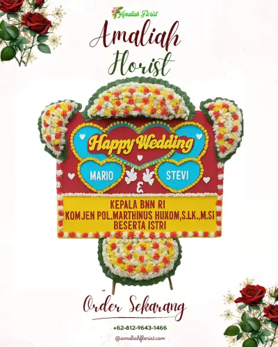 Karangan Papan Bunga Pernikahan di Cilembang